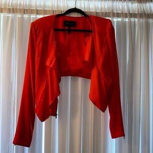 BCBG CROPPED RED/ORANGE JACKET W SLEEVE ZIPPERS